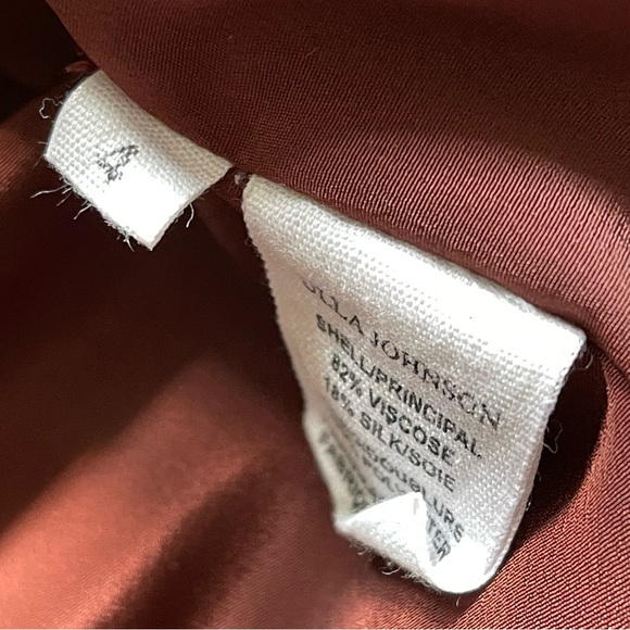 Ulla Johnson Elisa One Shoulder Bow Velvet Midi Dress Puce Dark Cherry Red Sz 4 - Picture 10 of 14